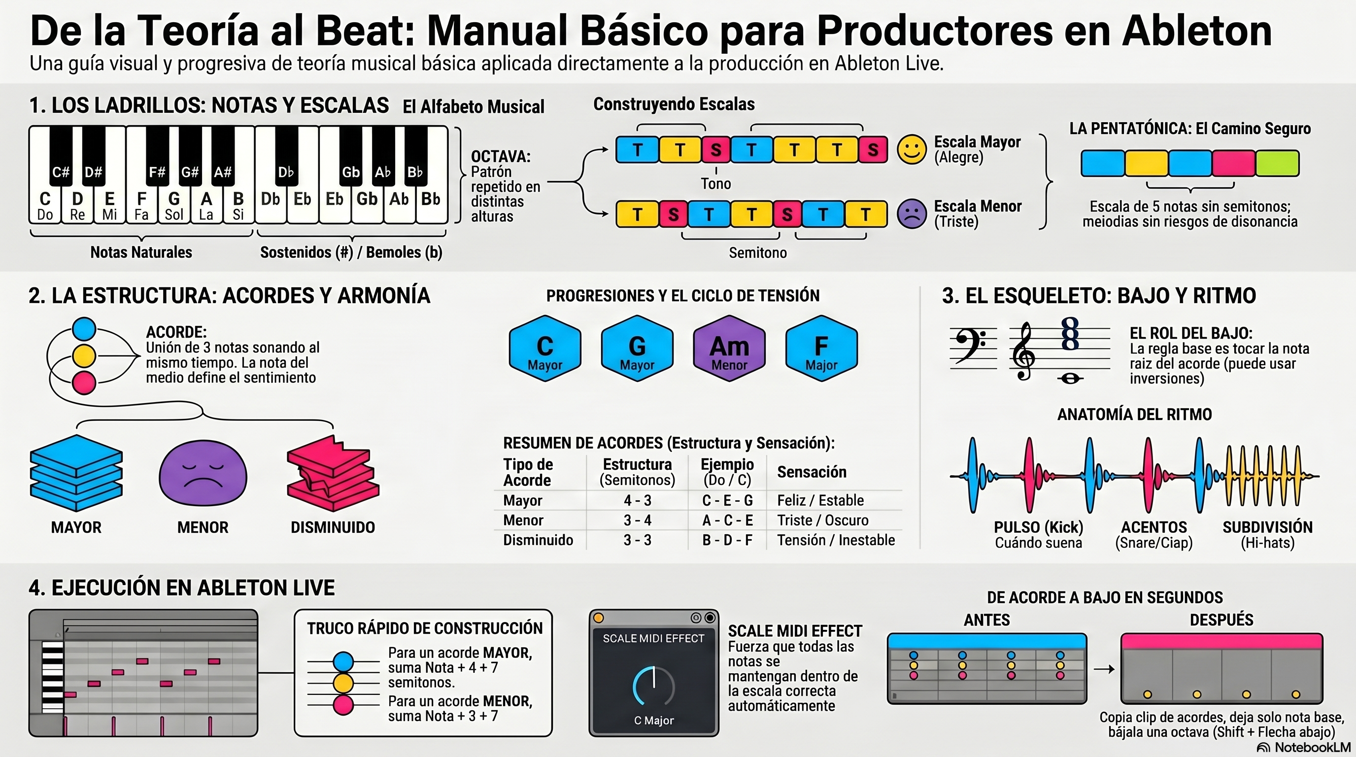 Manual visual de teoria musical basica aplicada a Ableton